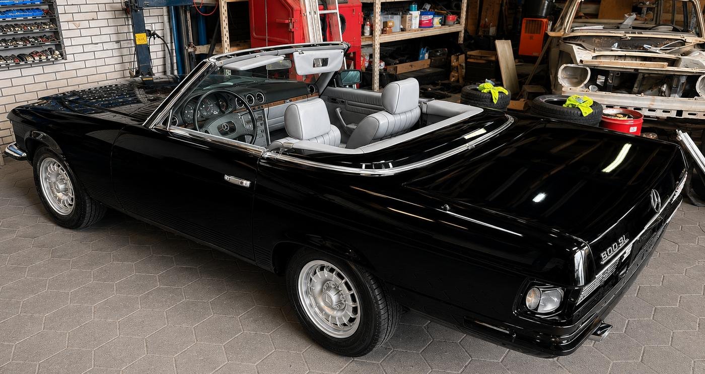 Mercedes-Benz SL na complete restauratie, hoogglans afgewerkt